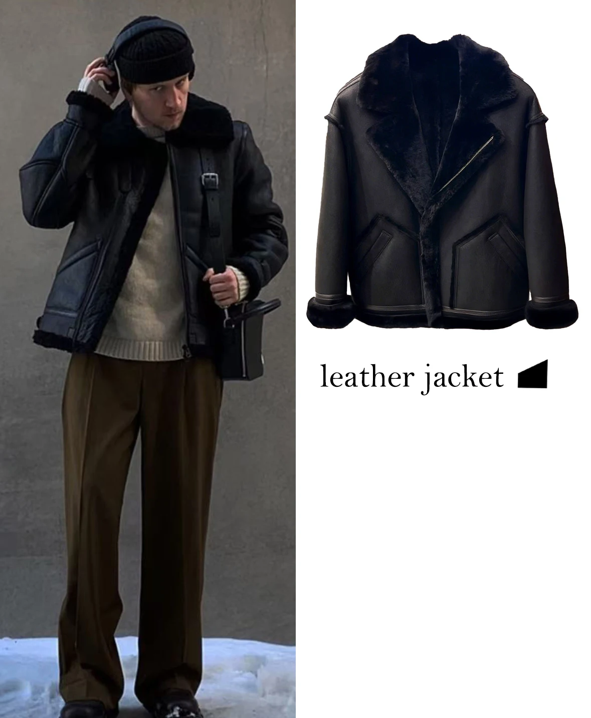 

FWRD Black Fur Coat Mens Winter Warm Black Fur Coat Fashionable Winter Loose Fitting Black Fur Coat #FWRD0097