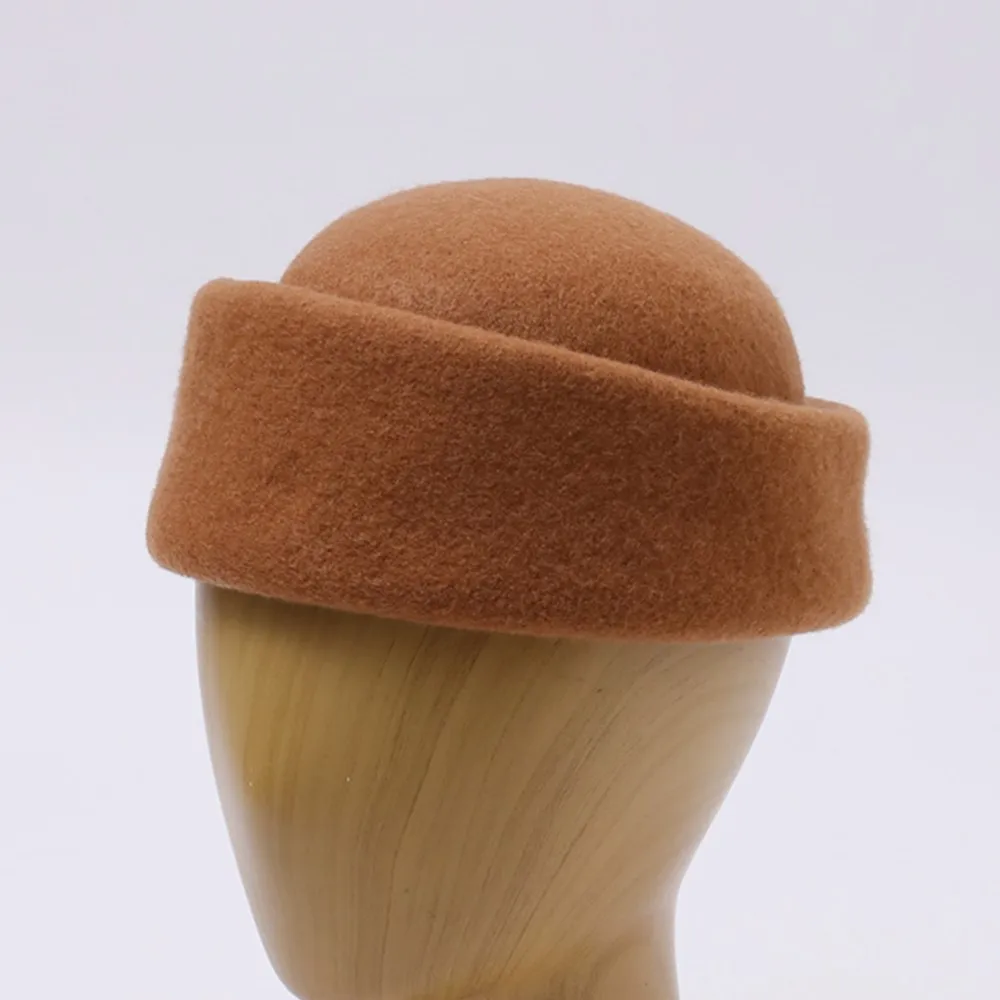 gift-women-solid-color-pillbox-hat-85-wool-round-dome-retro-classic-warm-fall-headwear-fashion-ooutdoor