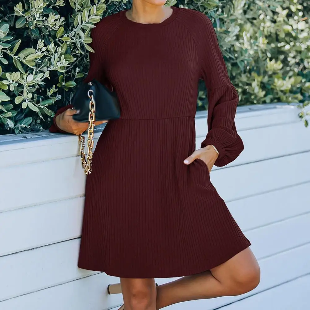 Lightweight  Chic Spring Autumn Women Dress Washable Dress A-line   for Office