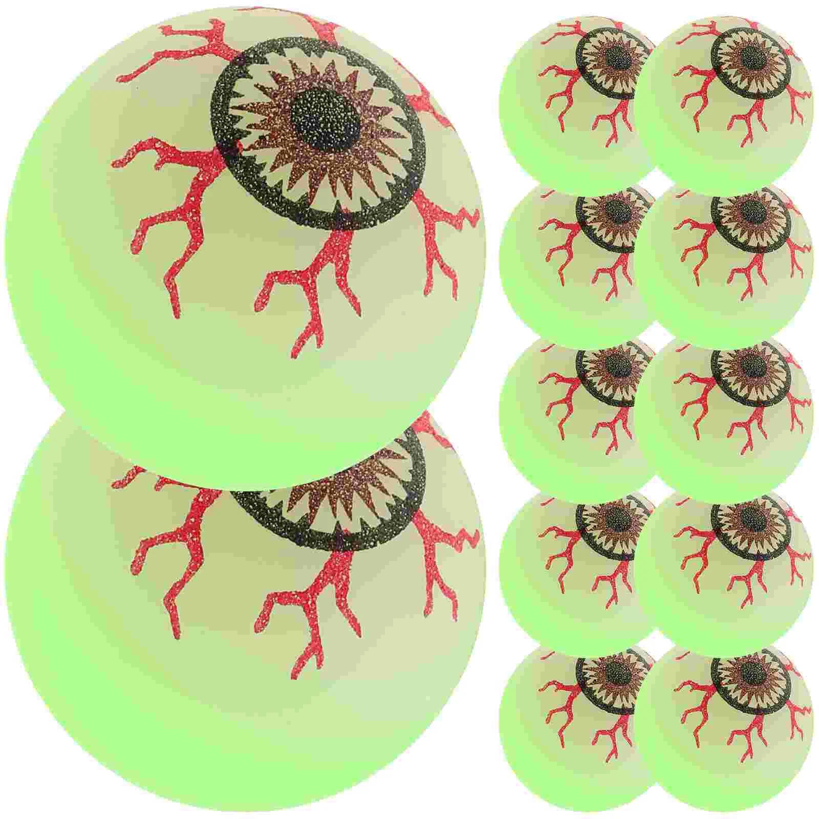 12 Pcs The Gift Christmas Glow-in-the-dark Bouncy Ball Solid Bouncing Toy Glowing Balls Bulk Party Favor Supplies Toys Luminous