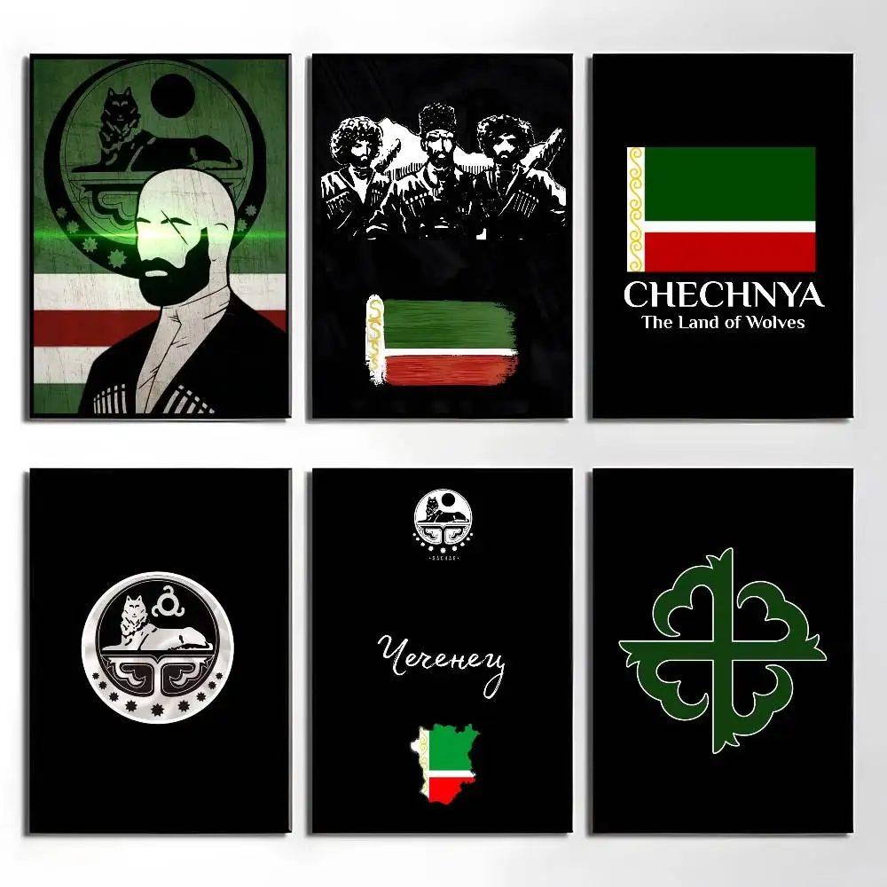 1pc Chechen National Flag Poster Sticker Print Waterproof Wa