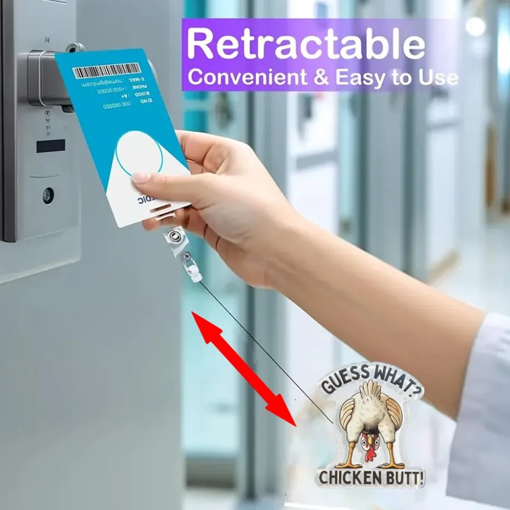 面白いアライグマバッジリール格納式ワニ口クリップ ID バッジクリップアクリルポータブルバッジリールホルダー