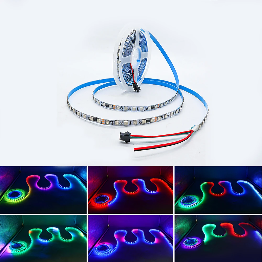 5m DC12V/24V WS2811 External IC  Smart SMD5050RGB 72/84LED/m Addressable 1 IC Control 3/6Leds Flexible Decorate Led Strip Light