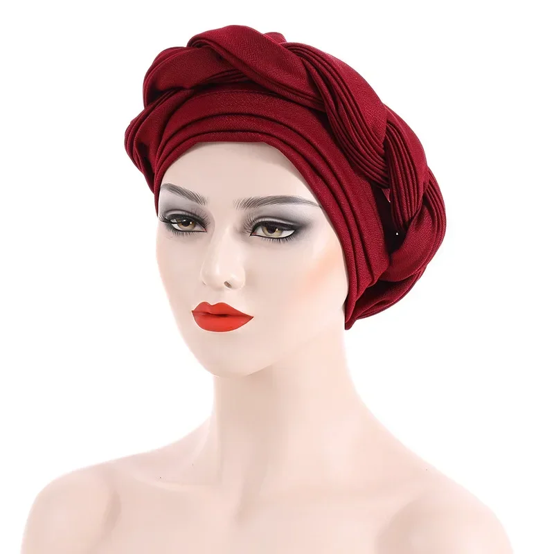 Gorro Turbante Africano Nigeriano para Mujeres Musulmanas, Gorro para Quimioterapia, Gorro Aso Oke Auto Gele, Gorro para Mujer, Cubre Cabello para Pérdida de Cabello