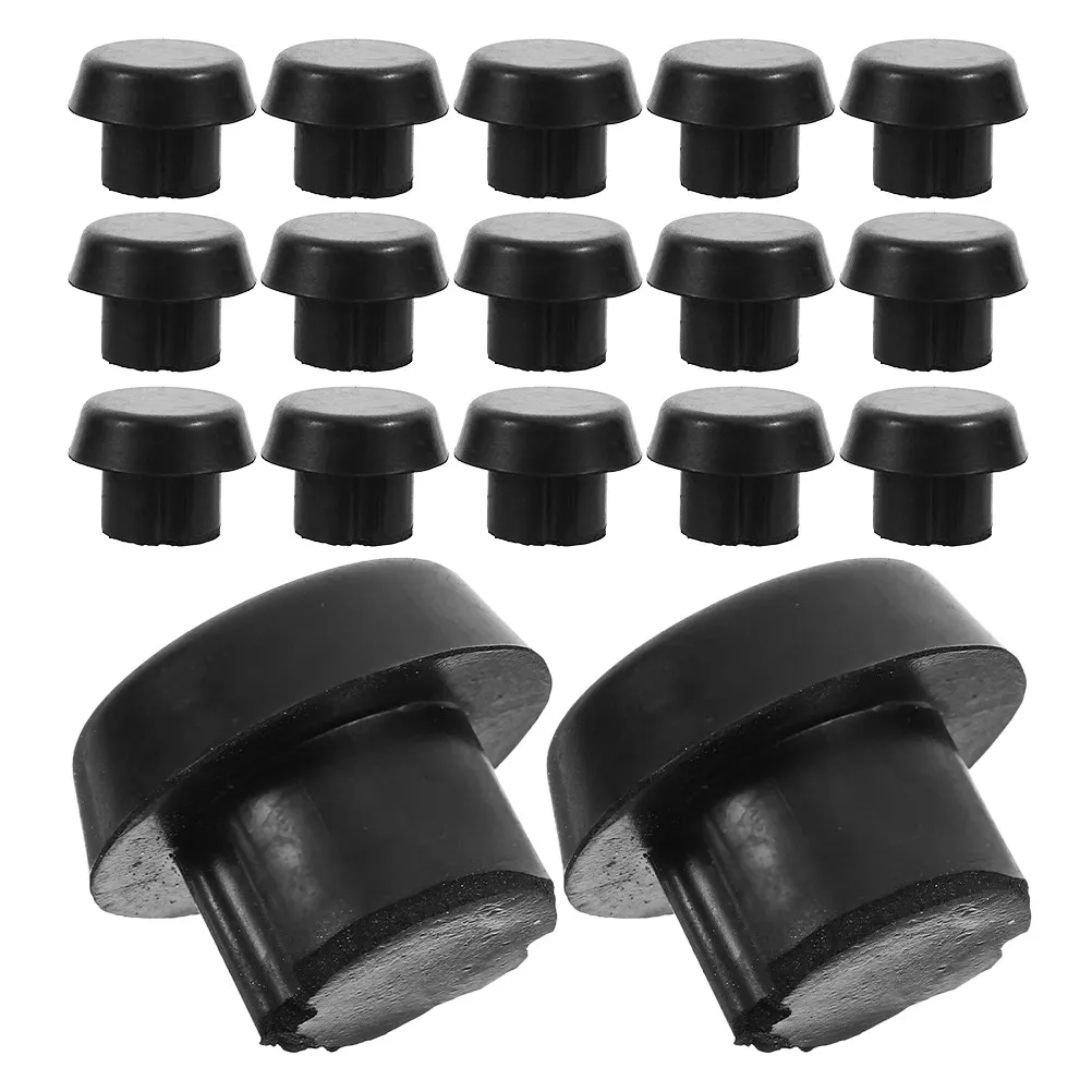 

20Pcs Black Billiard Cue Tail Covers Bottom Plugs ABS Material Secure Fit Extended Durability Ideal for Home Club Use
