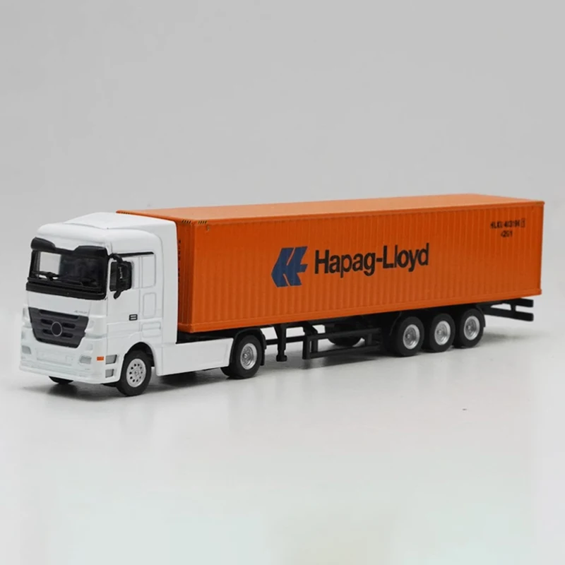 Diecast 1:87 Scale Transport Logistics Truck Alloy Car Model Finished Product Simulation Toy Collection Gift Static Model