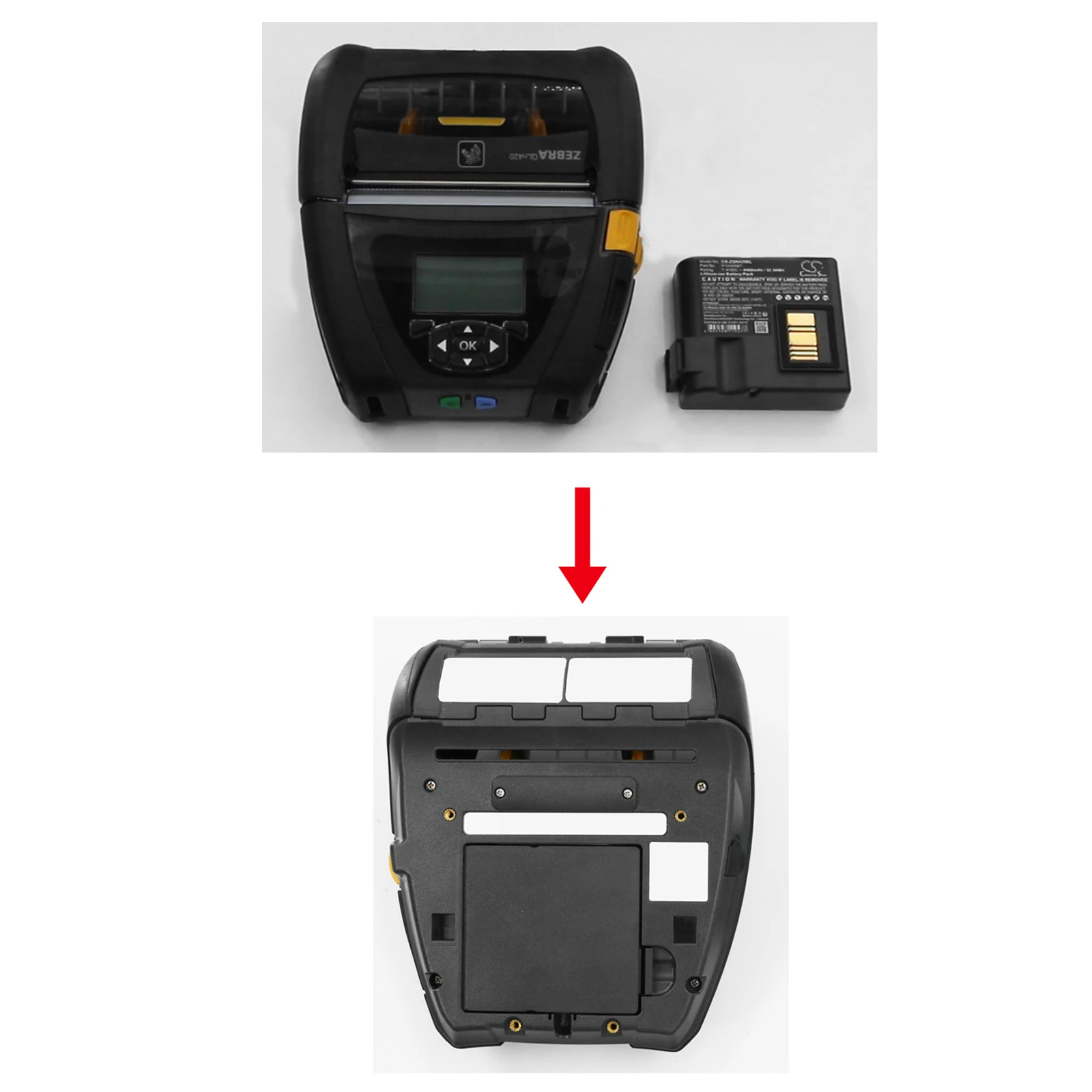 7.4V 4400mAh /5200mAh/6400mAh Portable Printer Battery P1040687,P1050667-016,BTRY-MPP-68MA1-01 for Zebra QLN420, ZQ630