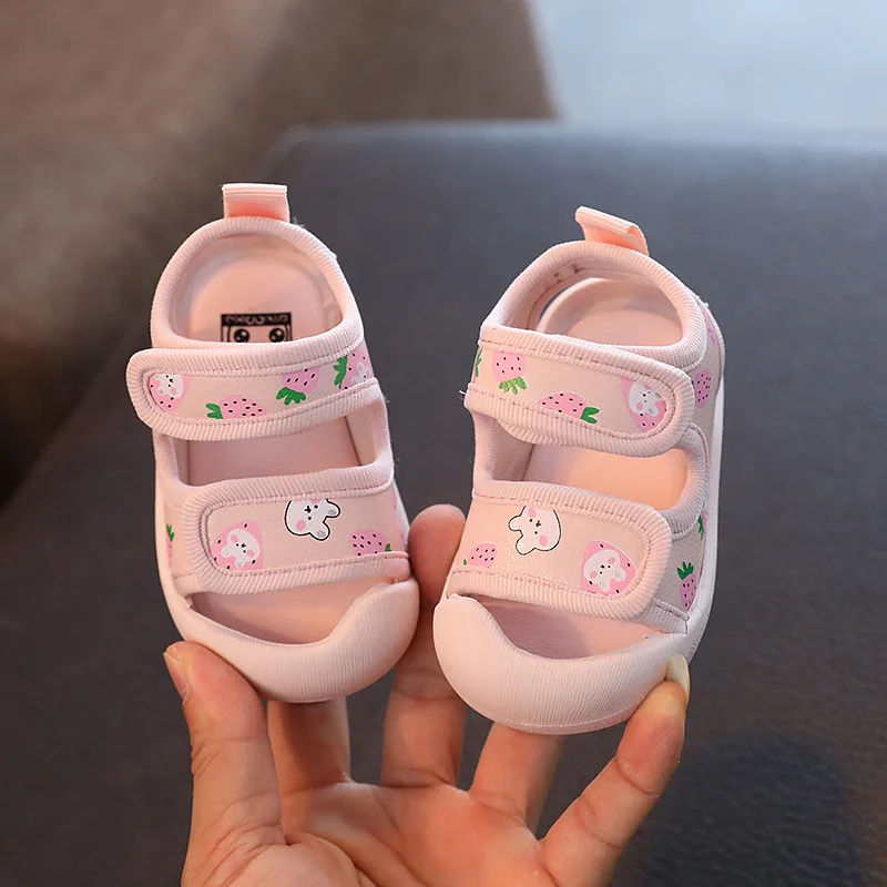 Sandales de princesse pour bébés filles, chaussures d\'été mignonnes, sandales de sport de plage, coordonnantes, semelle souple, pour enfants en bas