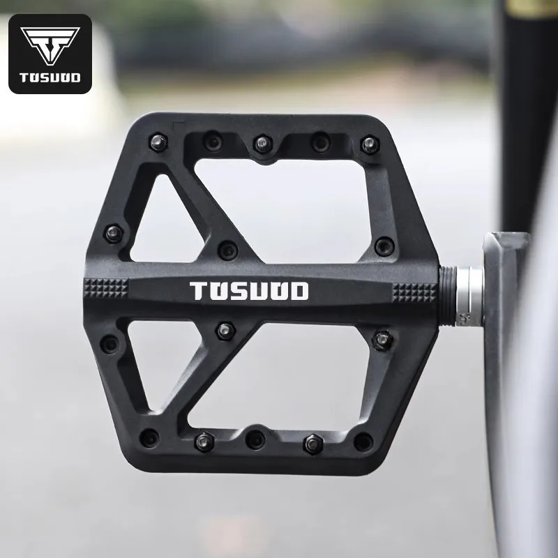 

TOSUOD Bike Pedals Nylon DU Bearing Ultra-light Mountain Non-Slip Bicycle Pedals Big Foot Road MTB Pedals Cycling Accessories