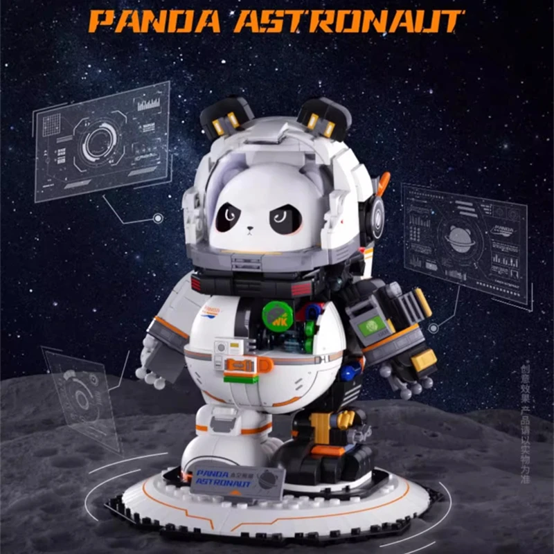 

Space Panda building blocks half mecha astronaut puzzle assembly model children's toys birthday gift collection ornaments