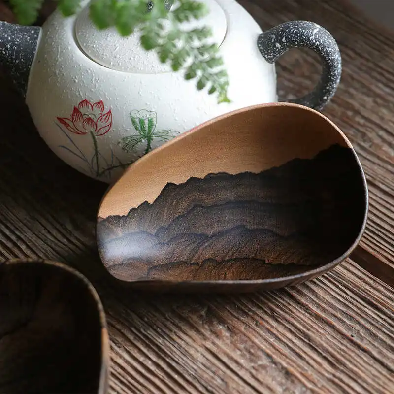 Black Dried Cherry Wood Tea Spoon Tea Ceremony Accessories Coffee Bean Scale Tea Brewing Device Tea Division Tool