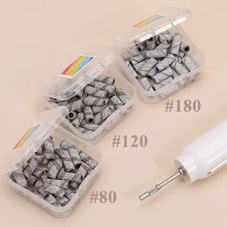 30pcs/box Mini Stainless Steel Sanding Bands Mandrel 3/32" Shaft Nail Drill Bit Accessories Tool