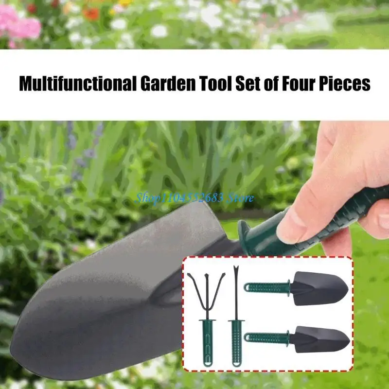 

Y6GD Set of 4 Multipurpose Garden Tool Includes Hand Shovel Transplanting Shovel Weeder & Hand Rakes for Efficient Gardening