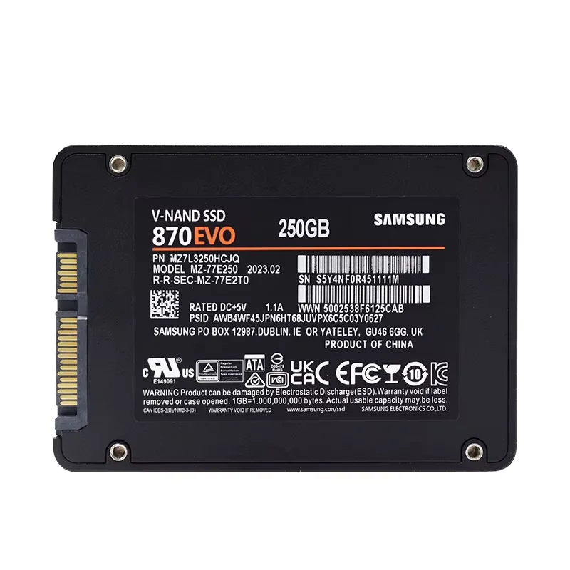 Samsung 2.5'' SATAIII SSD 870 Evo 2TB 1TB 500GB 250GB Internal Solid State Drive Storage Disk For Laptop Desktop