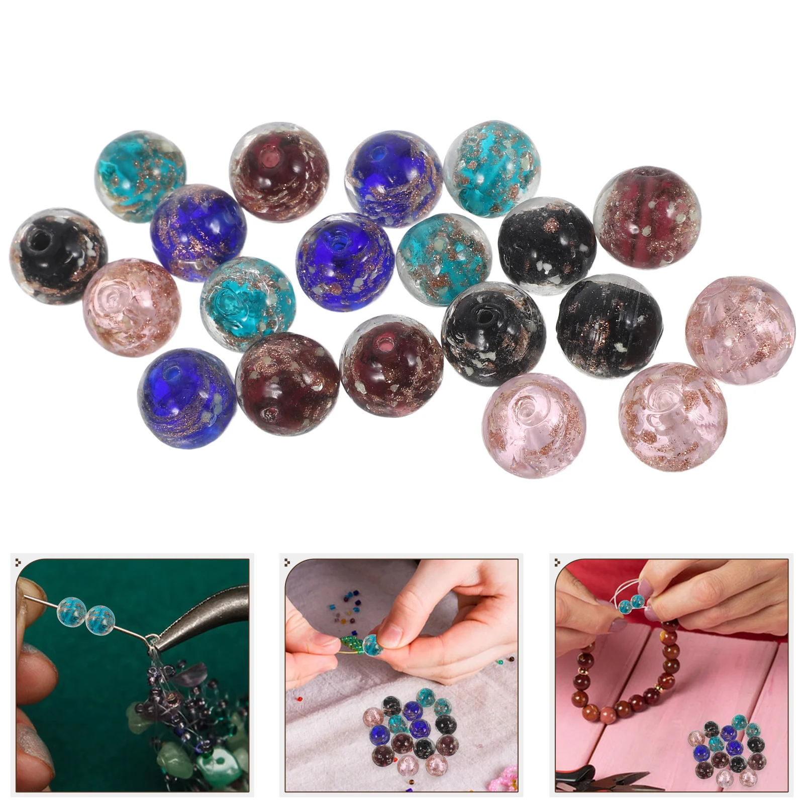 

20Pcs Glow in The Beads 10Mm Round Fluorescent Craft Beads for DIY Jewelry Making Kit Bracelet Necklace Decor