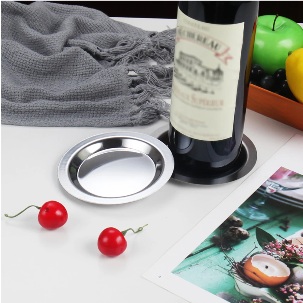 

4pcs Coasters Stainless Steel Heat Coaster Resistant Bottle Thickened Non Slip Back Tea Cup Home Decor Mat