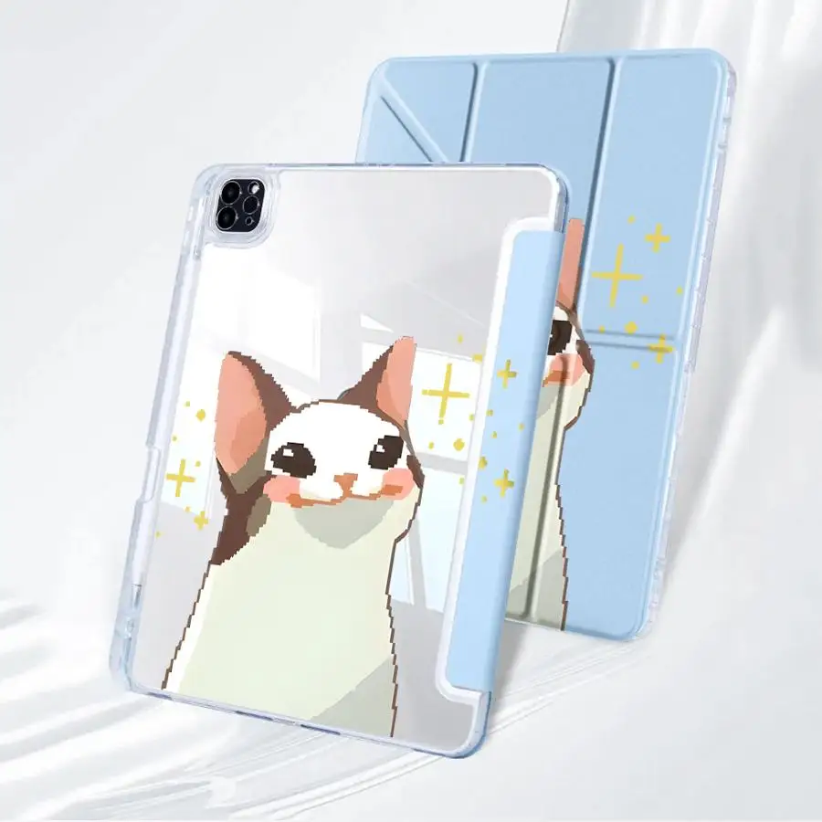 Y-Fold Holder Cover Tablet Case For iPad Pro 2025 Air 4 5 M3 M2 1 2 M4 11inch Mini 6 7 Pro 11th 10th 9th 8th 7th 12.9inch Cat