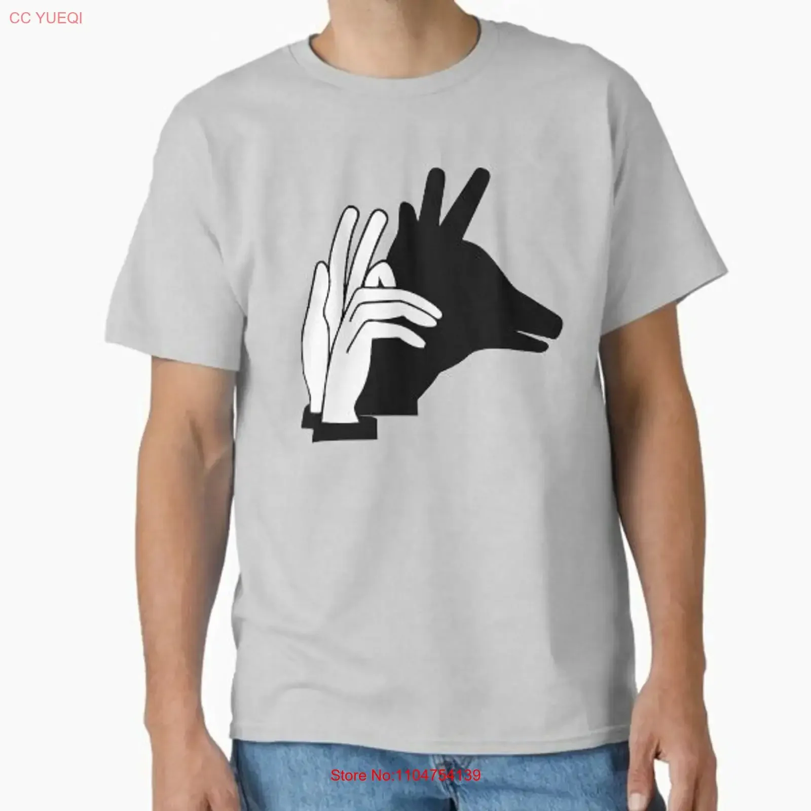 Hand Shadow Dog Wolf Classic T Shirt Made in US AUS Size S 2XL vintage Washed graphic Stretched fashion Comfortable Unisex Soft