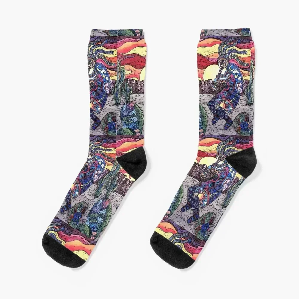 Kokopelli sunset Socks winter gifts gym ankle winter Men Socks Women's