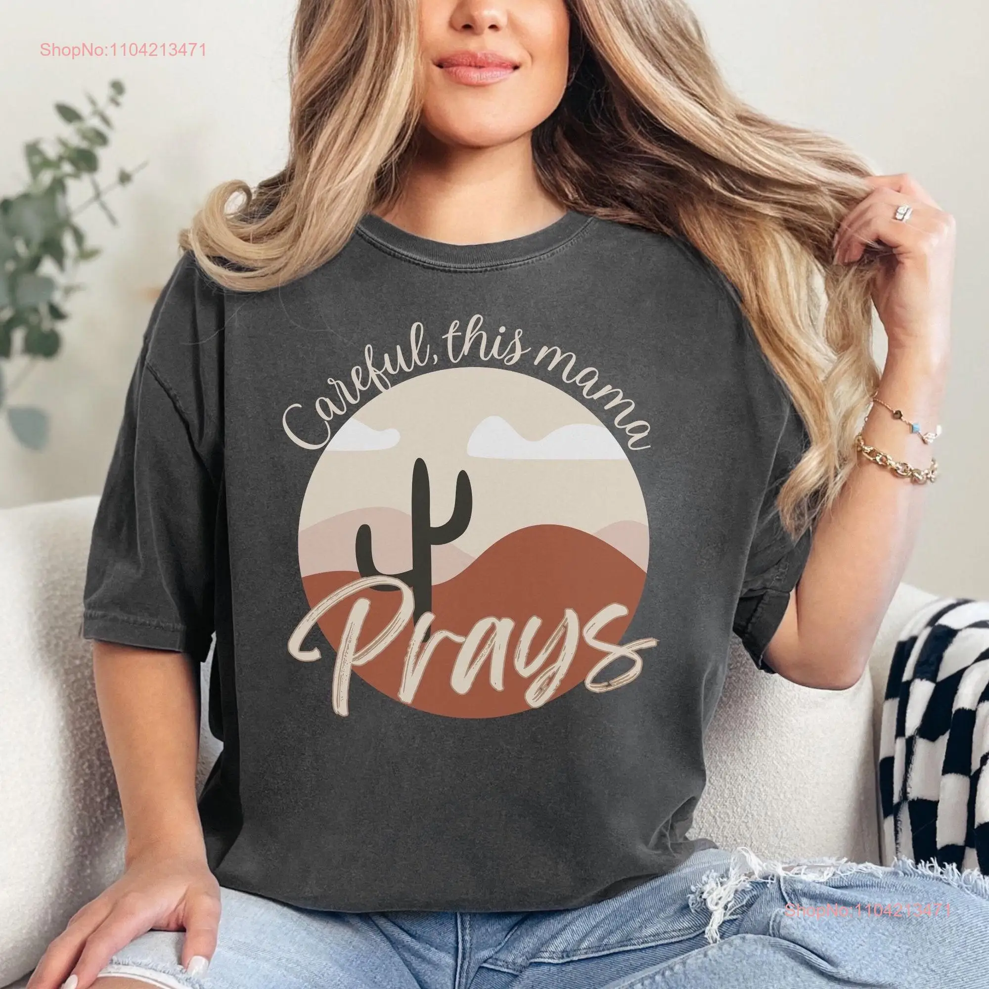 Camisa de colores Christian Comfort This Mama Prays T idea de regalo religioso boho Verso de la Biblia mangas largas o cortas