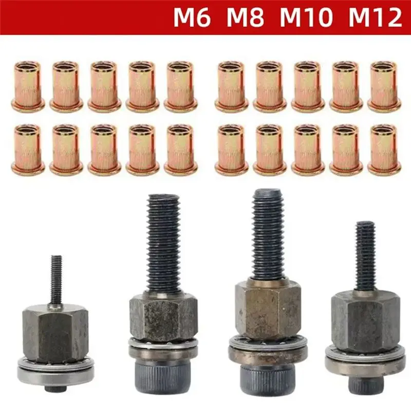 [HOT!A34R】 Manual Rivet Screw Riveter Rivet Nut Tool Adapter Metal License Plate Simple Installation 11Pcs