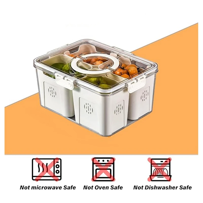 Fruit Tray For Large Picnic Refrigerator Food Storage Transparent Snack Box In Kitchen