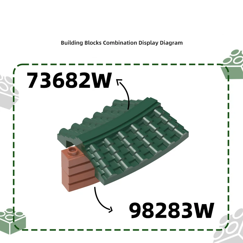 

MOC 1PCS 73682W House Castle Wall Replaceable Brick Special Circular Double-Side Tile 55x42 Roof Building Block Toy Boys Gifts