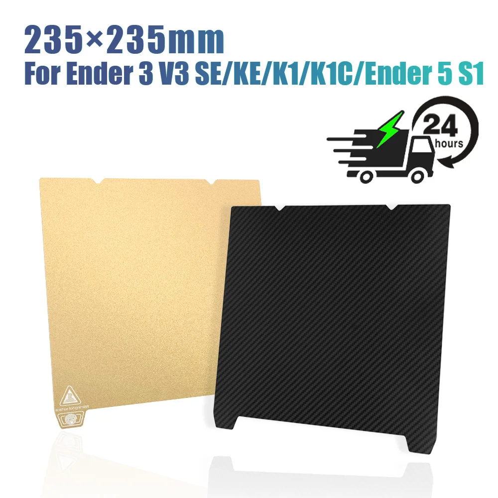 

K1C PEI Spring Steel 235x235mm Smooth PET Ender 3 V3 SE Build Plate for Creality K1 Ender 3 V3 KE Ender 3 Pro 3D Printer Parts