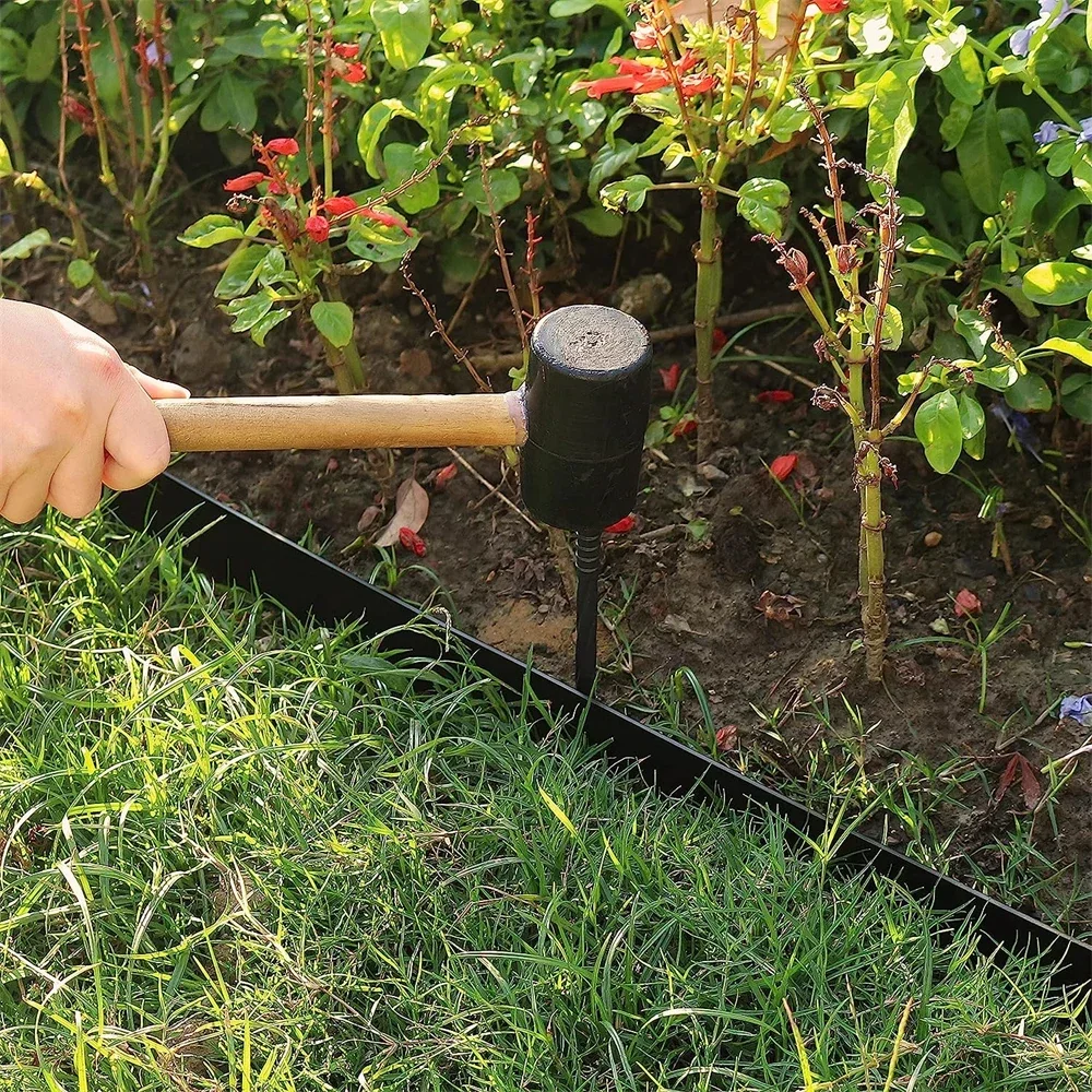 Zestaw krawędzi krajobrazowych ogrodowych 16,4 stopy * 3,94 cala, cewka krawędziowa ogrodowa z 30 gwoździami, nie trzeba wykopalić projekt związany