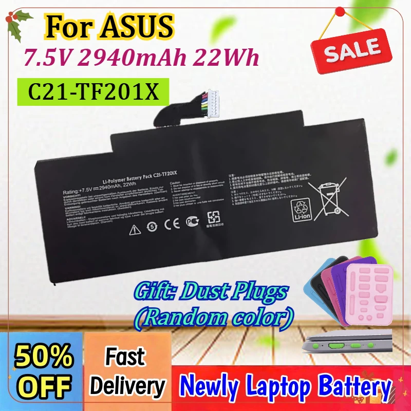 7.5V 2940mAh 22Wh C21-TF201X Laptop Battery For ASUS Transformer Pad TF300 TF300T TF300TG TF300TL Series Notebook Newly Released
