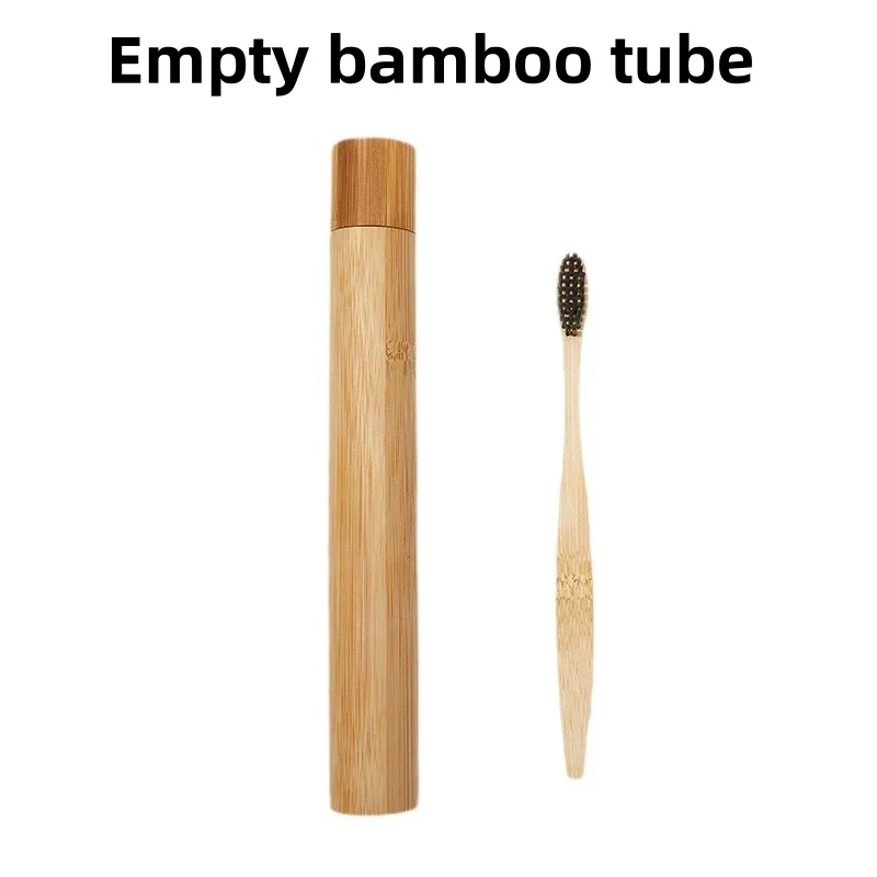 Eco-friendly Bamboo Toothbrush Holder,21cm Portable Travel Storage Box, Standing Conical Tube for Oral Hygiene Daily Outdoor Use