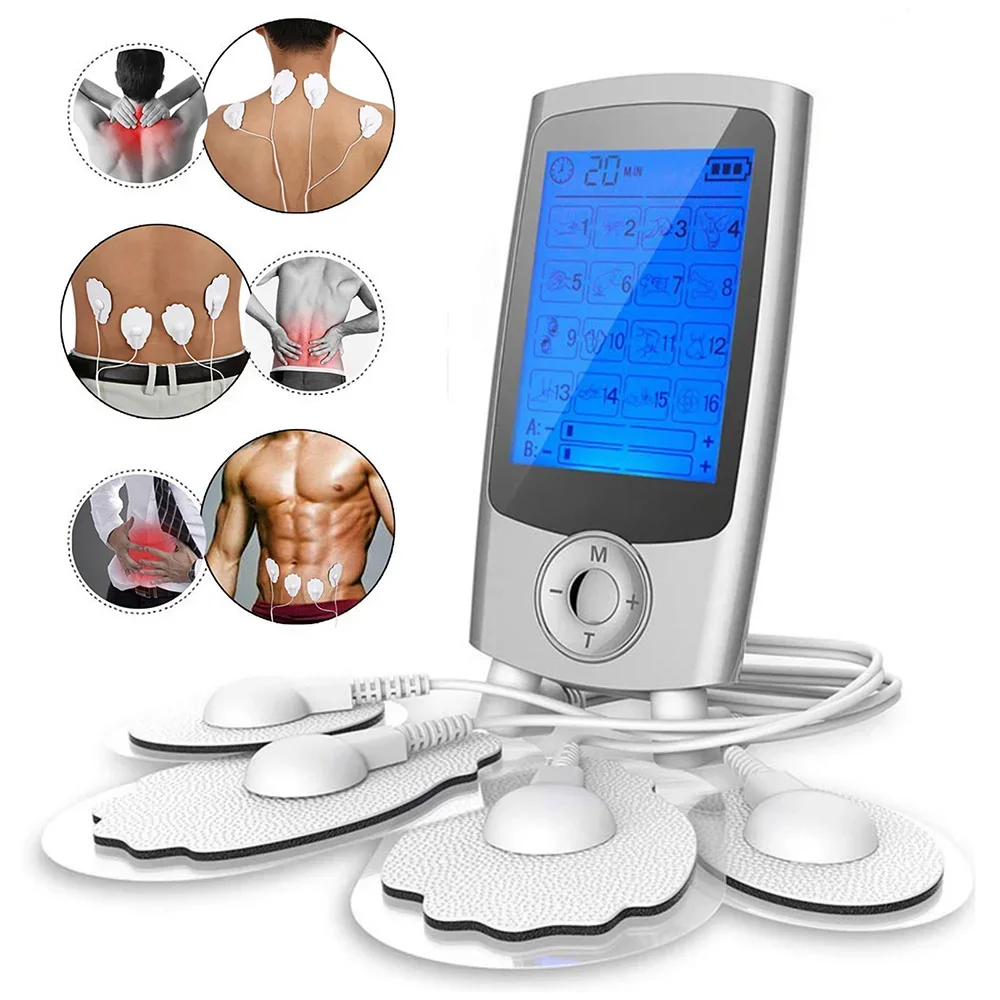 

16 Modes Electric Compex Muscle Stimulator Double Channel EMS Tens Physiotherapy Therapy Body Massage Machine Electrostimulator