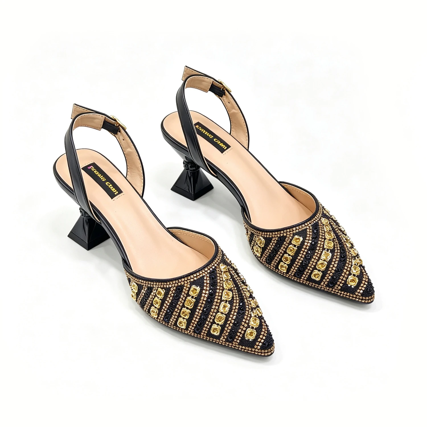 New Nigerian Popular Pointed Shoes And Bag Handle Soft Small Bag Anklet Design High Heel Party Women's Shoes