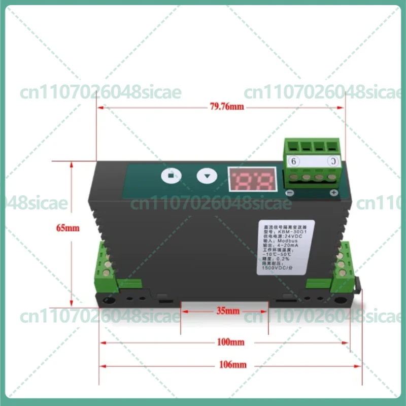 FOR RS485 to 4-20mA 0-10V 0-5V Analog Output AO Module Modbus Converter