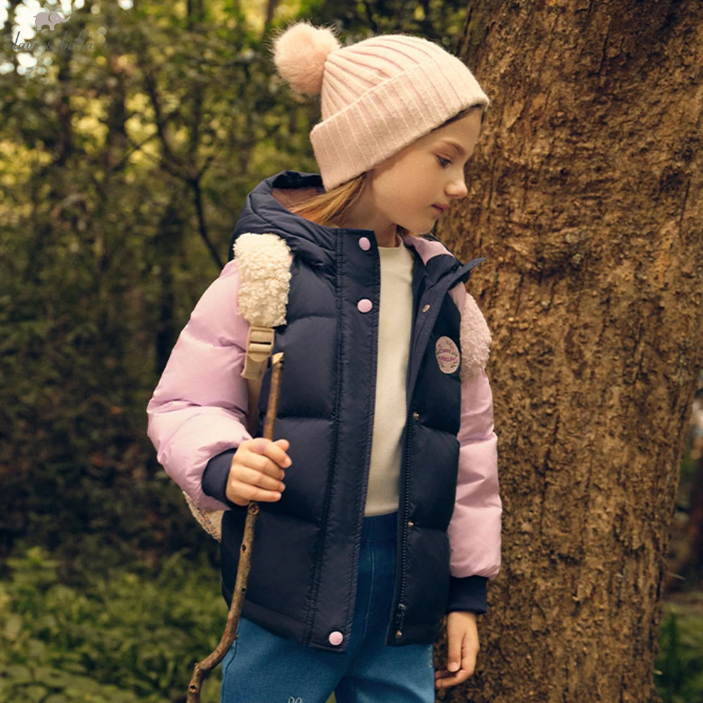 Dave Bella Girls Thicken Down Parka Jacket Children Winter Warm Hooded Down Coats Waterproof Outdoor Outwear Clothes DK4243320