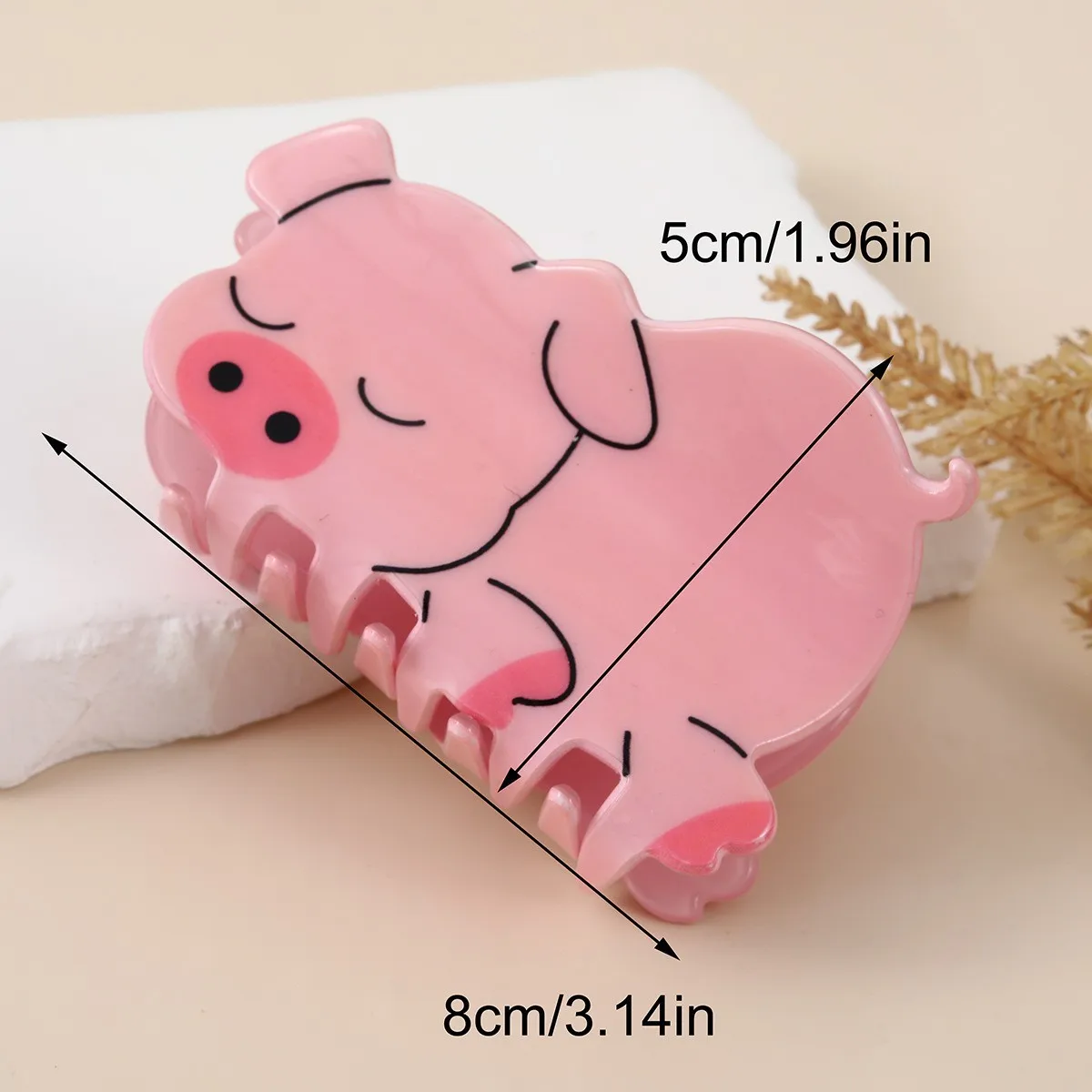 DuoShang Cute Cartoon Animal Pig Cat Acrylic Hair Claw Light Luxury Claw Clip Crab Hair Clip for Women Girls Hair Accessories