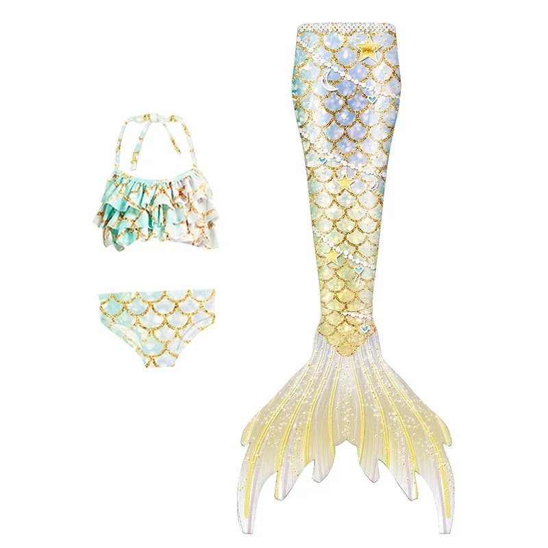 

Girls Mermaid Tail Swimsuit Princess Dress Split Swimwear