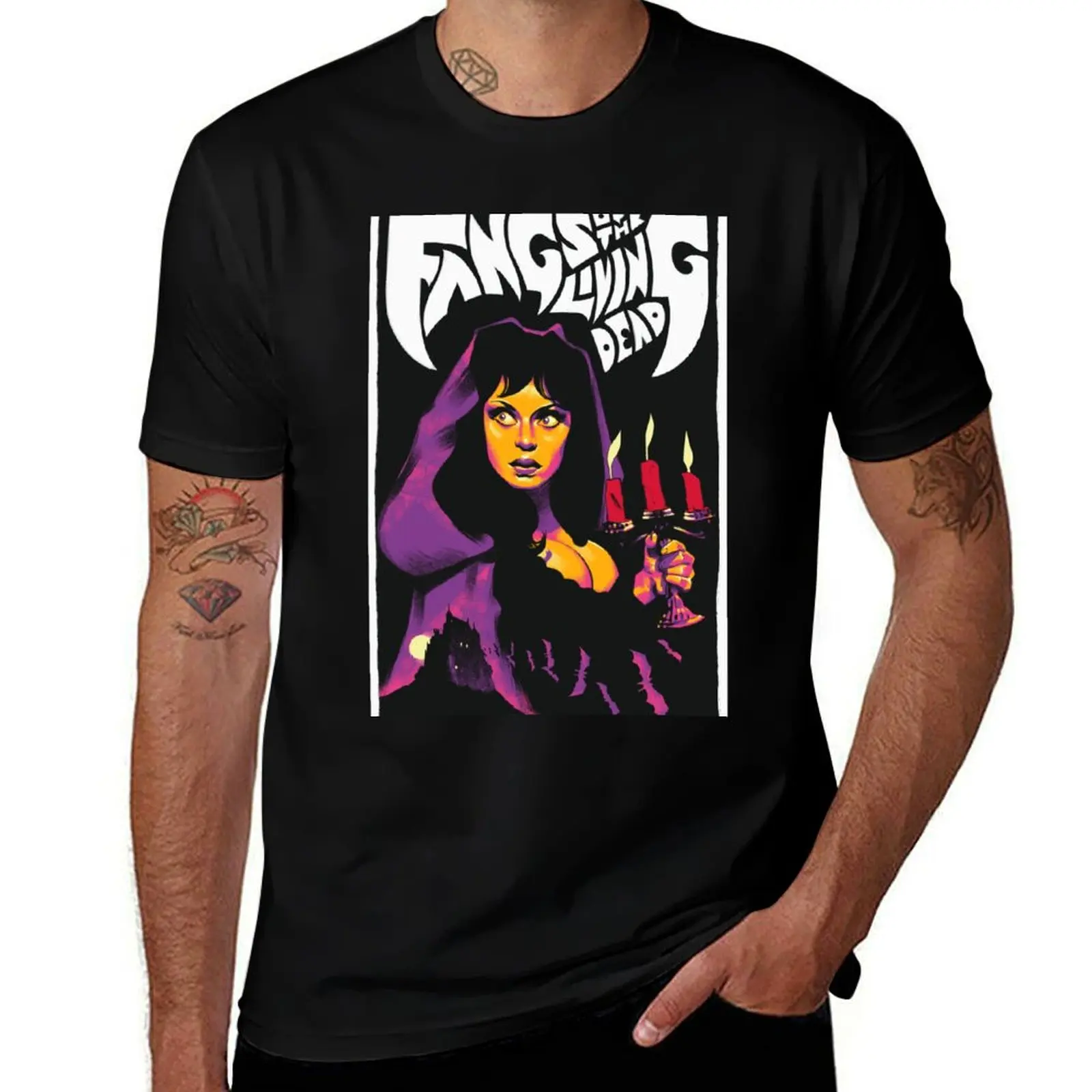 Fangs of the Living Dead / Malenka Movie Art T-Shirt Casual Breathable Short Sleeve Top T-Shirt
