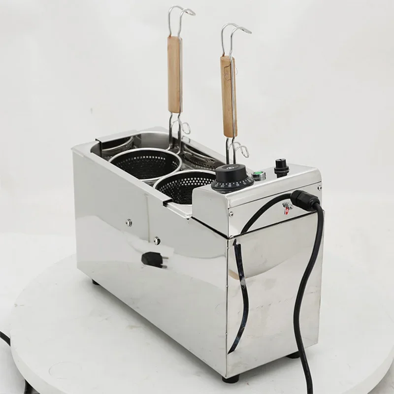 220V Double-Boiler Noodle Cooker, Multifunctional Commercial Electric Hot Pot Cooker, Stainless Steel, Electric Noodle Cooker view 3
