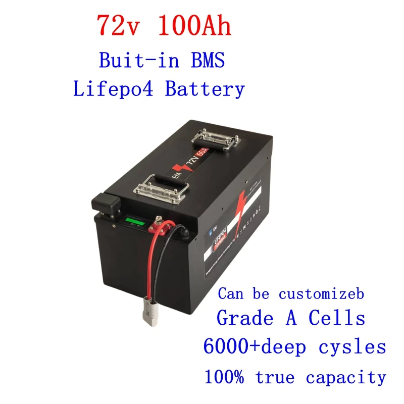 

KF-Batterie veFepo4 72V 100Ah avec BMS puissant 7000w 10000w, pour voiture électrique à basse vitesse, avec chargeur 87.6V 10A