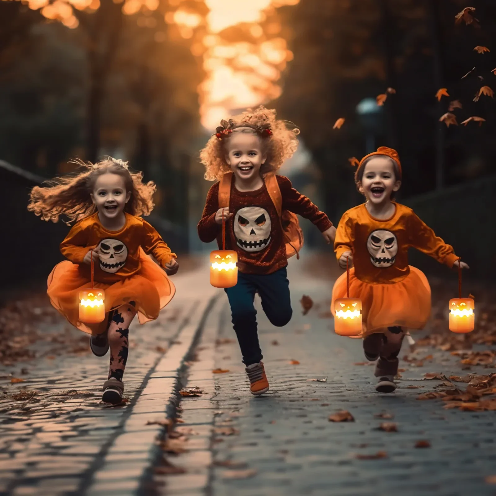 Nice Halloween Fun อุปกรณ์ตกแต่งโคมไฟฟักทองมือถือที่สร้างขึ้นในแบตเตอรี่ลิเธียม 1800Ma