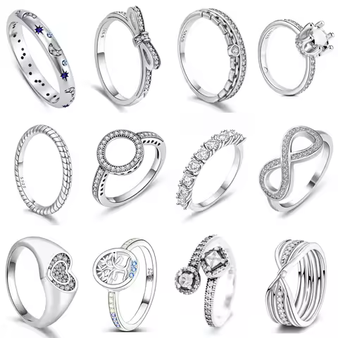 925 Originales Silver Bow Tree Of Life All For Love Heart Wedding Ring Luxury Set Woman Jewelry Party Gift Things From 1$