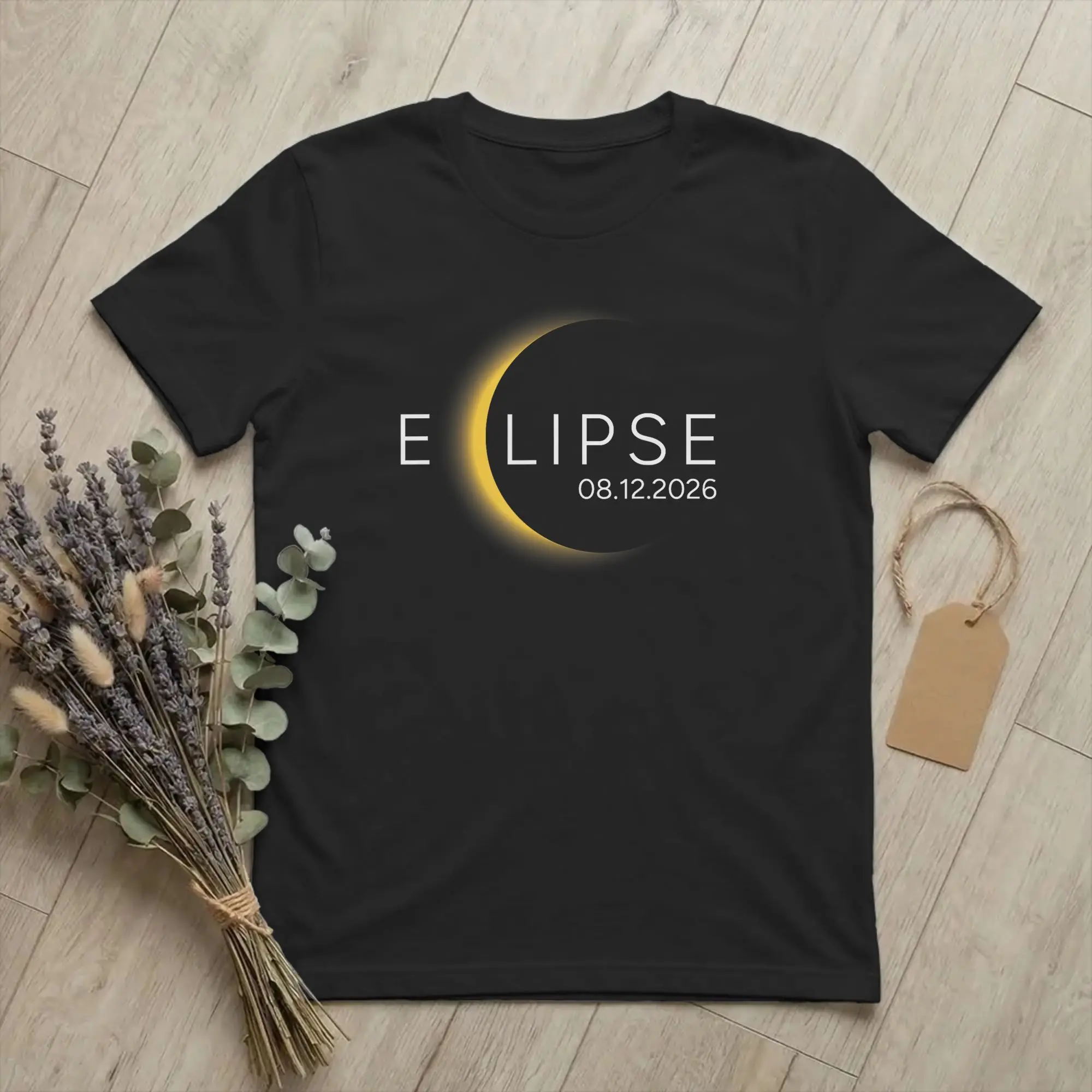 Novelty Spain Total Solar Eclipse 2026 T-Shirts Men Round Collar 100% Cotton T Shirt Astronomy Short Sleeve Tees Unique Clothing