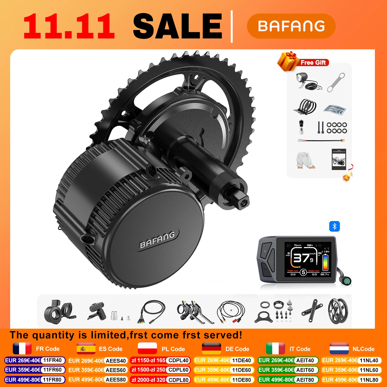 BAFANG Mid Drive Motor BBSHD BBS02B BBS01B 1000W 750W 500W 250W 350W Ebike Conversion Kit For Bicycle Engine Electric Bike Kits