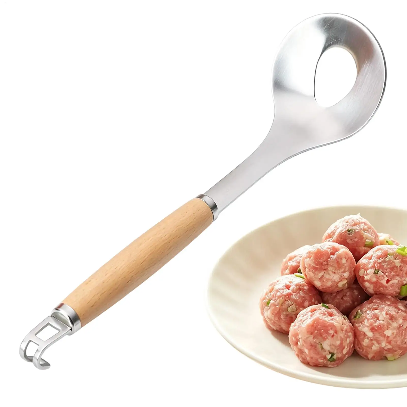 Meatball Scooping Tool Stainless Steel Meatball Maker Spoon Ball Press Spoon For Family Dinner Home Bar Kitchen Cooking