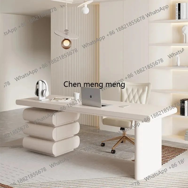 

cream style Light luxury modern office table Computer Room desks studio Desk organizer office furniture desk with drawers