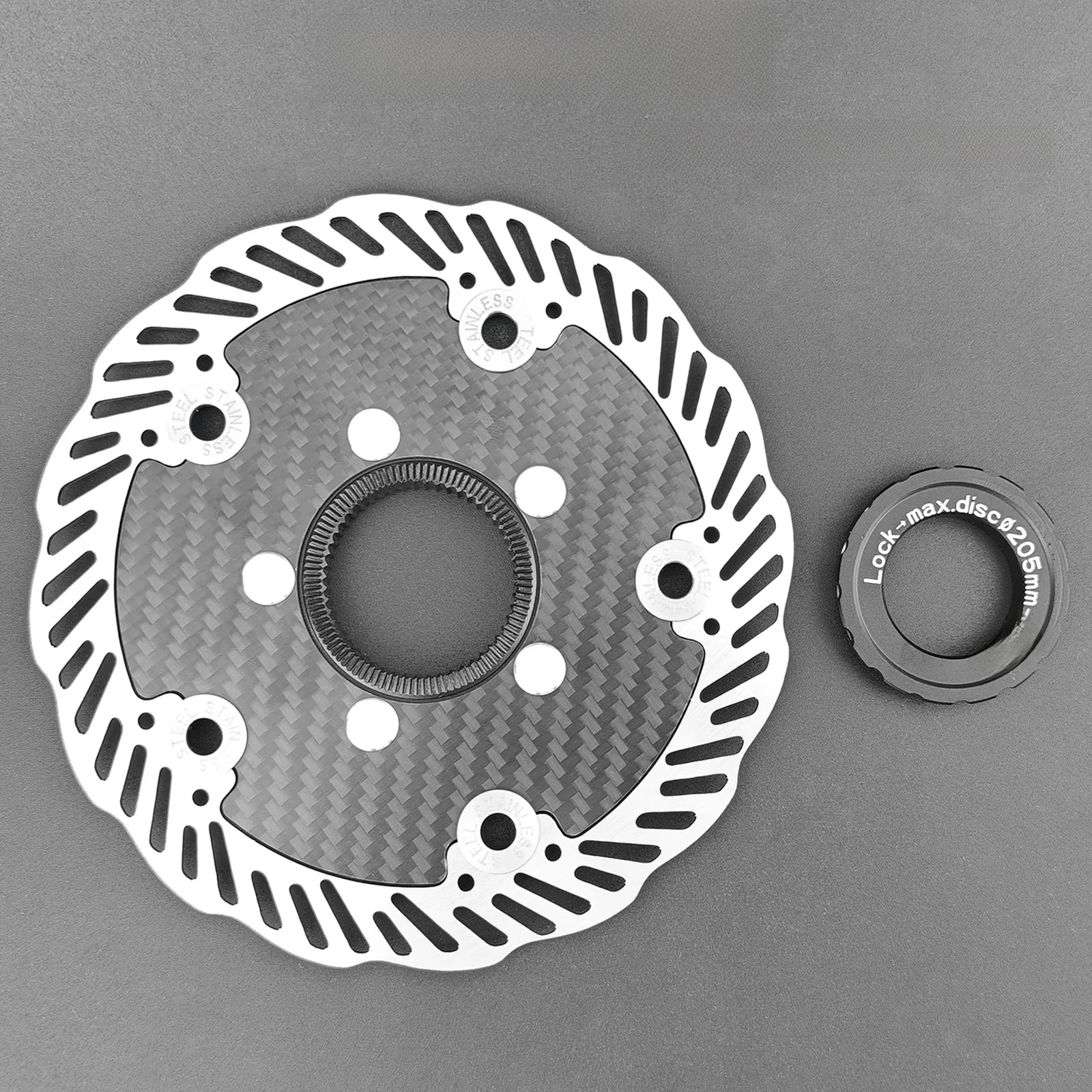 Carbon-Bremsscheibe 140mm 160mm Ultraleicht MTB für Rennrad für Rotor für Center Lock 6 Bolzen Edelstahl Fahrradteile – Detail 5