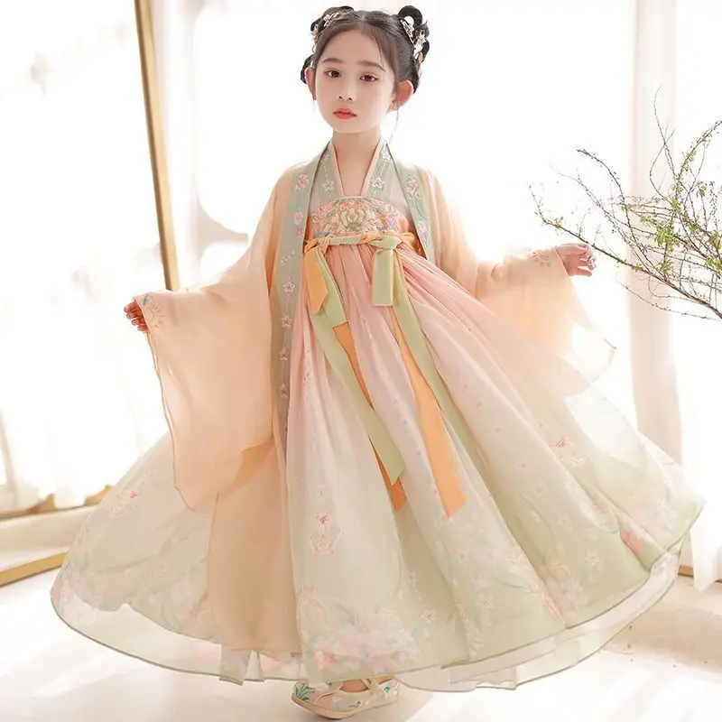 

New Girl Modern Hanfu Chinese Style Dress Halloween Fairy Kids Clothes Traditional Cosplay Girls Dresses