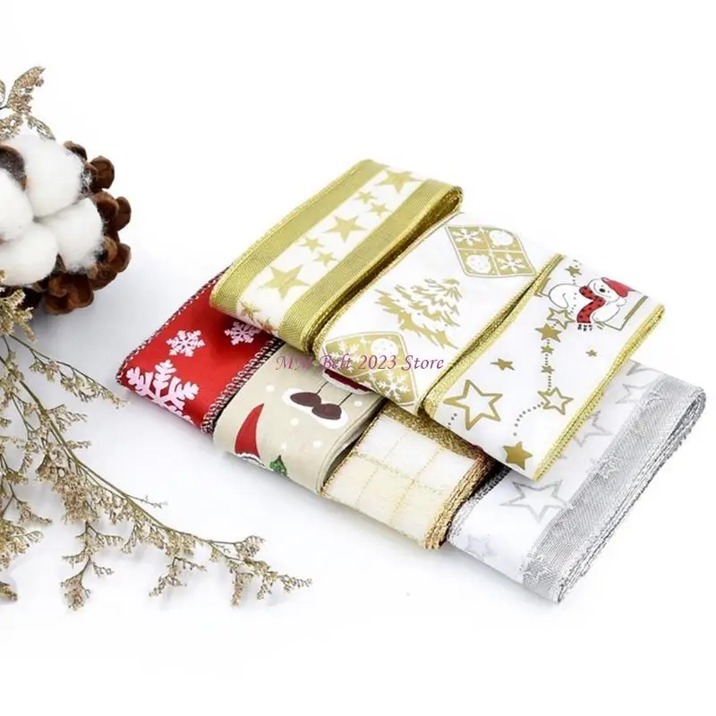 49ME DIY Kerstdecoratie Dubbel Bedraad Randlint Grosgrain Lint Voor Ambachtelijke Benodigdheden Naaiaccessoires
