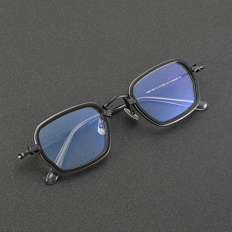 Square Men's Brand Design Handmade Titanium Prescription Glasses Frame Acetate KMN-198 Business Wommen's Anti-blue Light Gafas